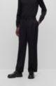 All-gender relaxed-fit trousers in melange wool, Black