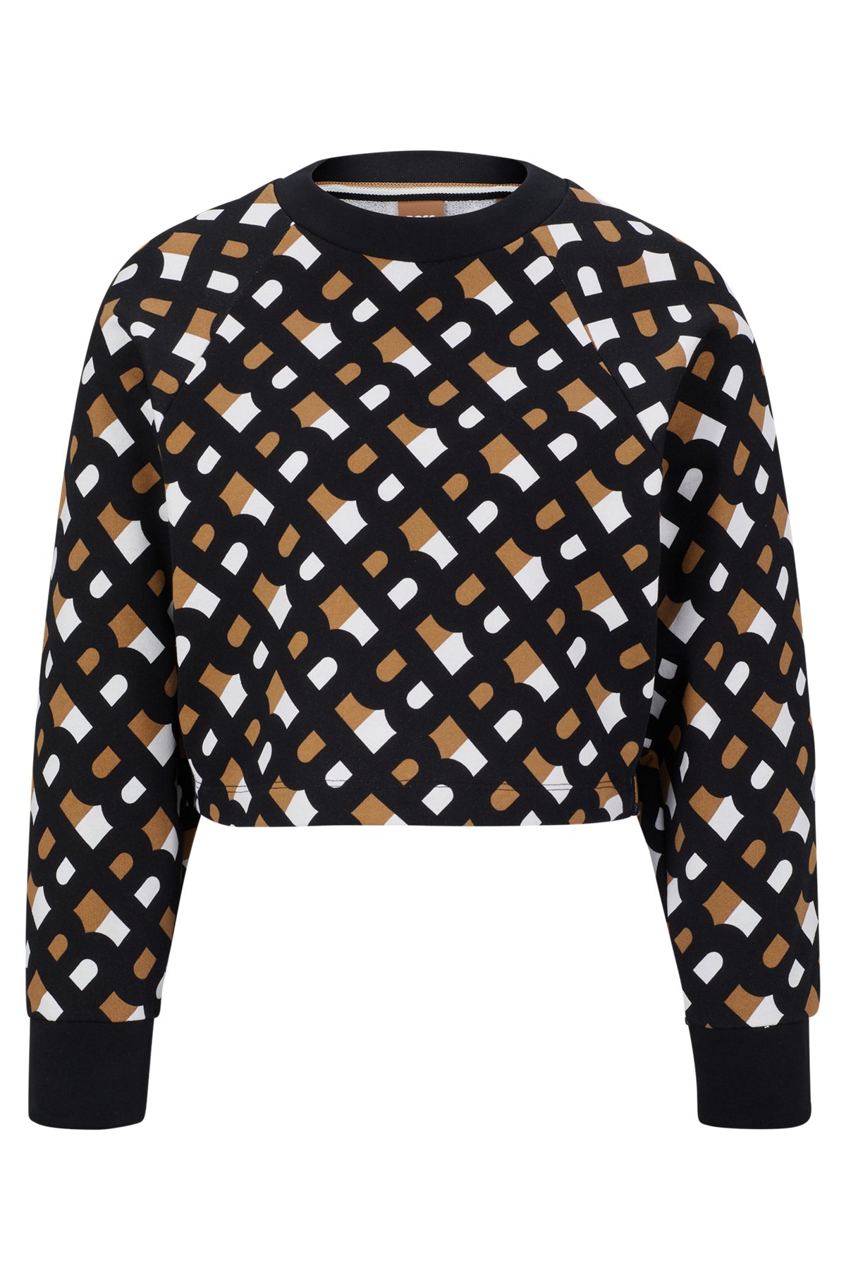 Monogram sweatshirt in French terry with batwing sleeves , Patterned