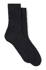 Two-pack of short socks in lace, Black