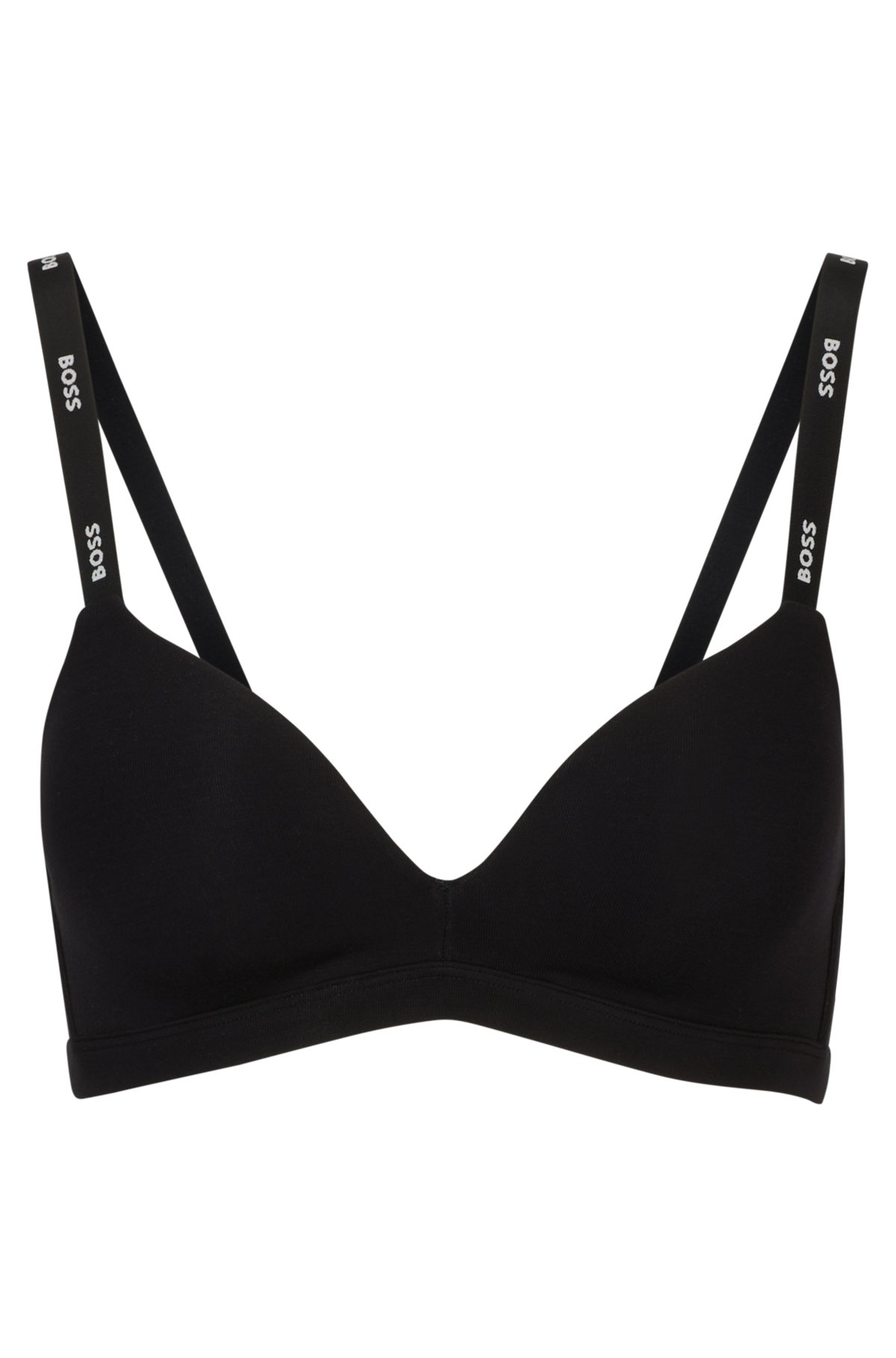 BOSS - Padded triangle bra with detachable branded straps