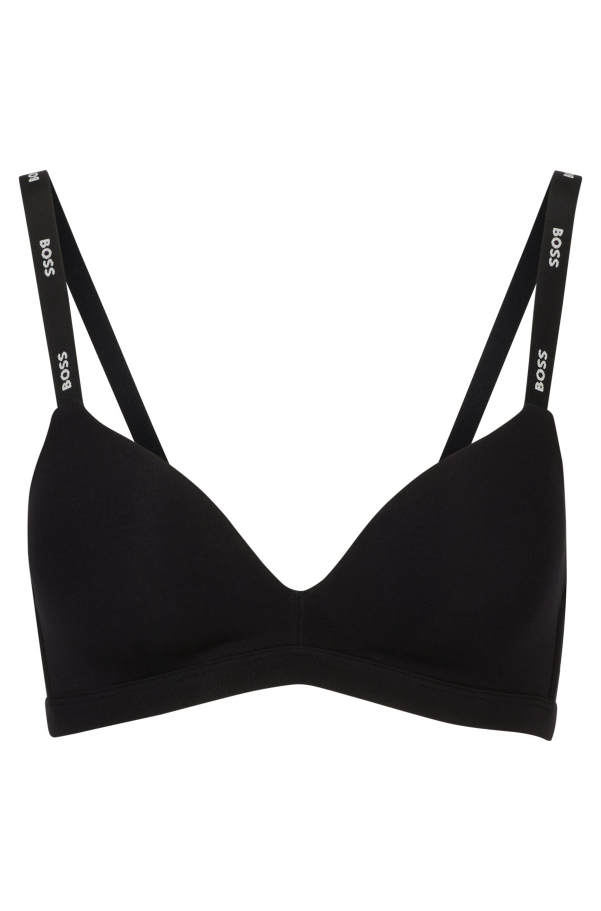 BOSS - Padded triangle bra with detachable branded straps