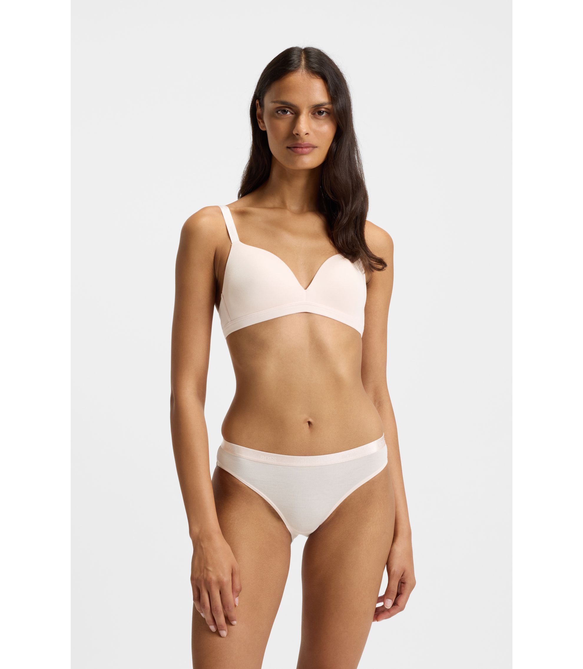 Triangel-BH aus Stretch-Jersey mit Logo-Riemchen