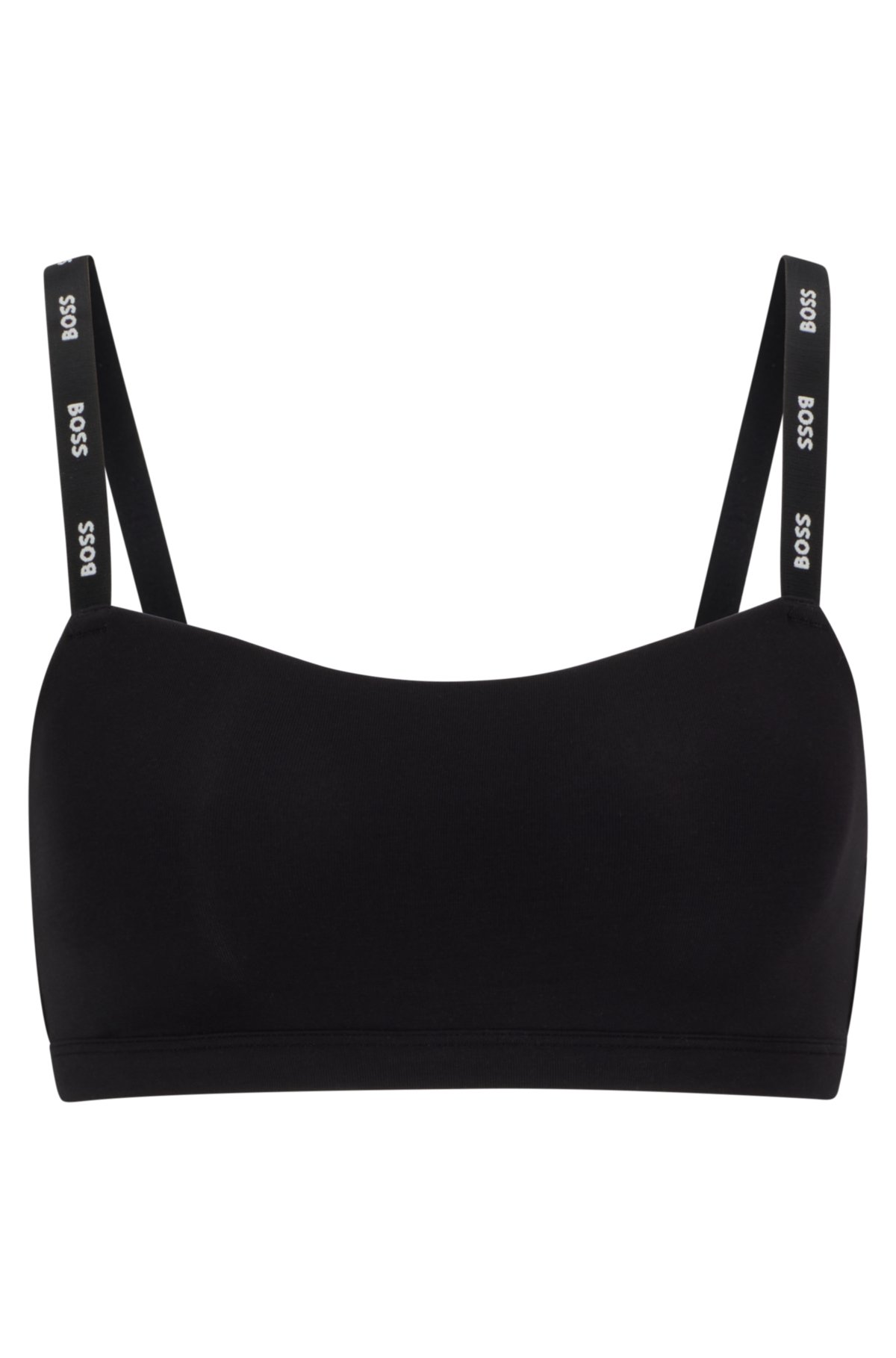 BOSS - straps bralette branded with Stretch-jersey