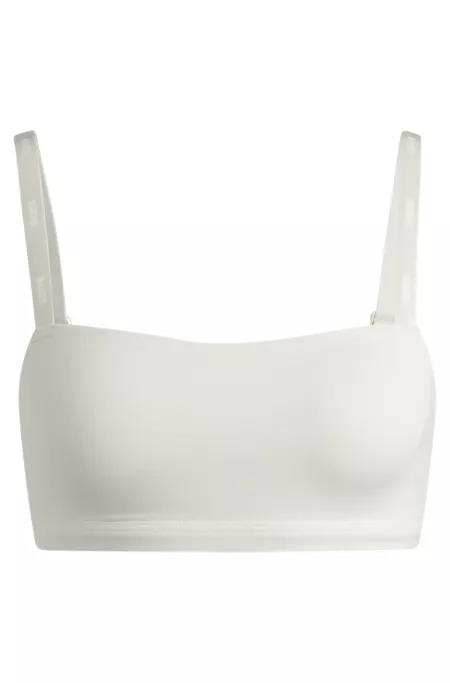 Stretch-jersey bralette with branded straps
