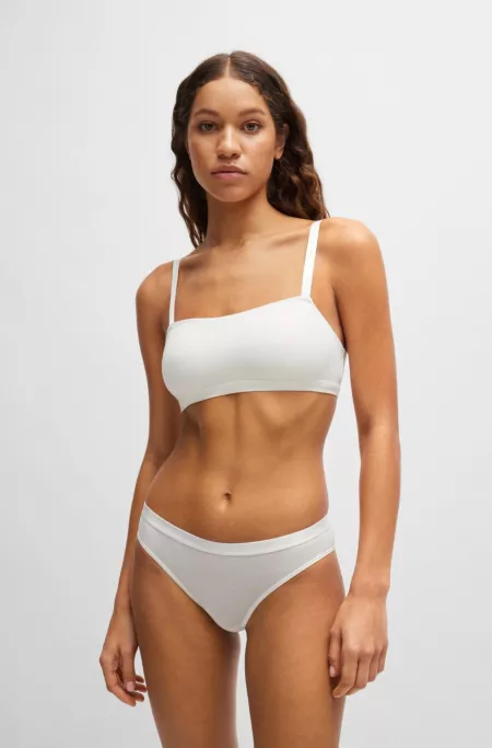 Stretch-jersey bralette with branded straps