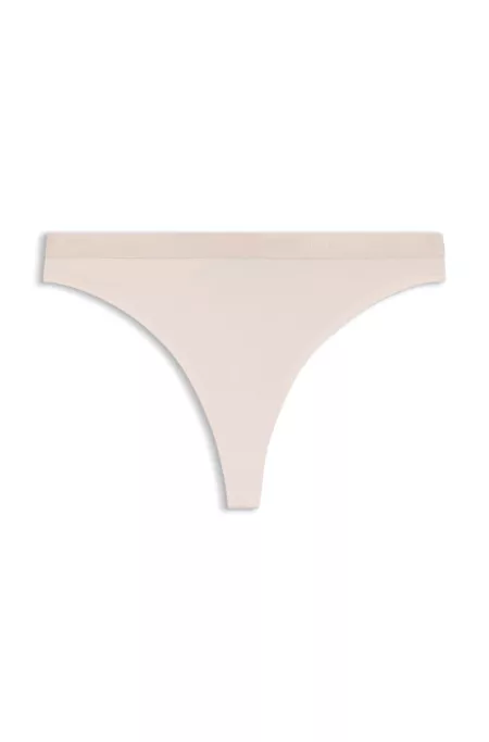 Stretch-jersey thong with logo waistband