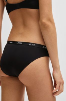 Stretch-jersey briefs with logo waistband, Black