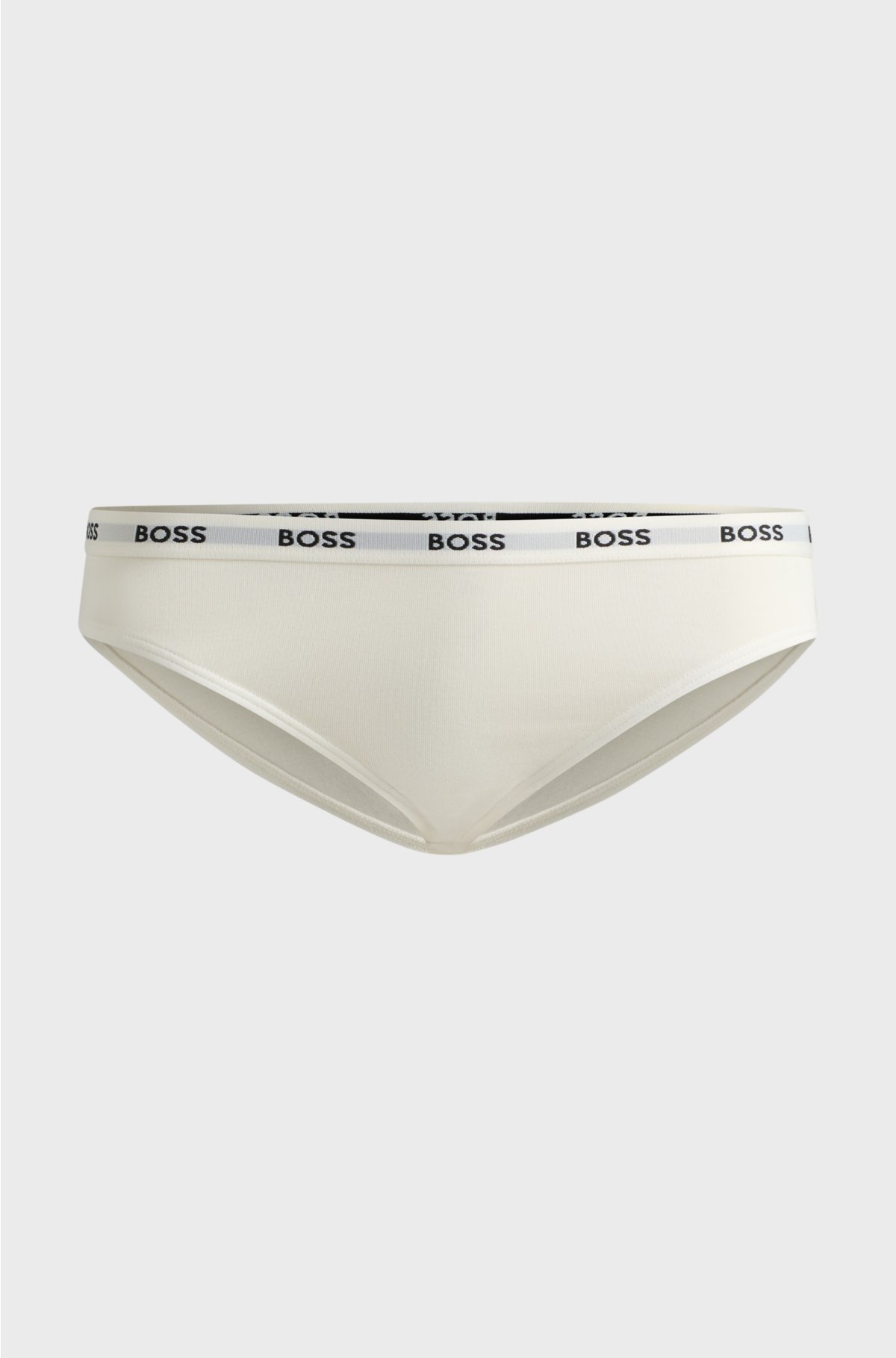 Regular-rise briefs with logo waistband, White / Black