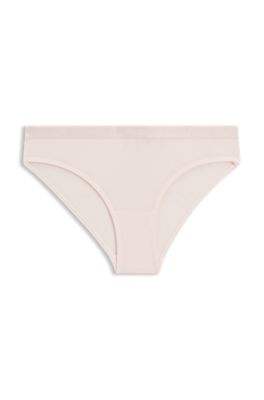 Stretch-jersey briefs with logo waistband, light pink