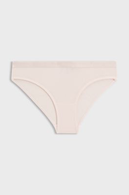 Stretch-jersey briefs with logo waistband, light pink