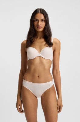 Stretch-jersey briefs with logo waistband, light pink