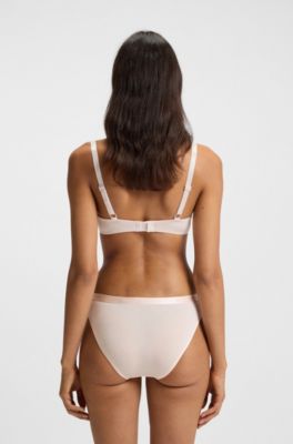 Slip en jersey stretch avec taille logot&eacute;e, Rose clair
