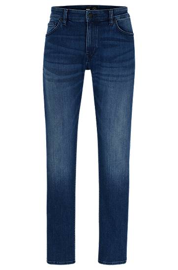 Regular-fit jeans in blue Coolmax® denim, Hugo boss