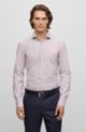 Slim-fit shirt in monogrammed cotton dobby, Light Purple
