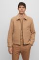 Slim-fit jacket in a micro-patterned wool blend, Light Brown