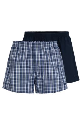 BOSS - Two-pack of pyjama shorts in cotton poplin