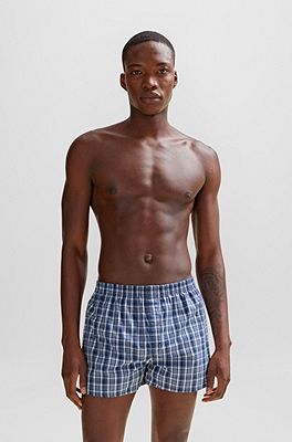 BOSS - Two-pack of pyjama shorts in cotton poplin