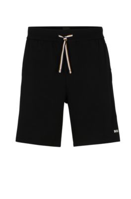 BOSS - Stretch-cotton pyjama shorts with logo print