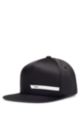 Satin cap with logo stripe, Black