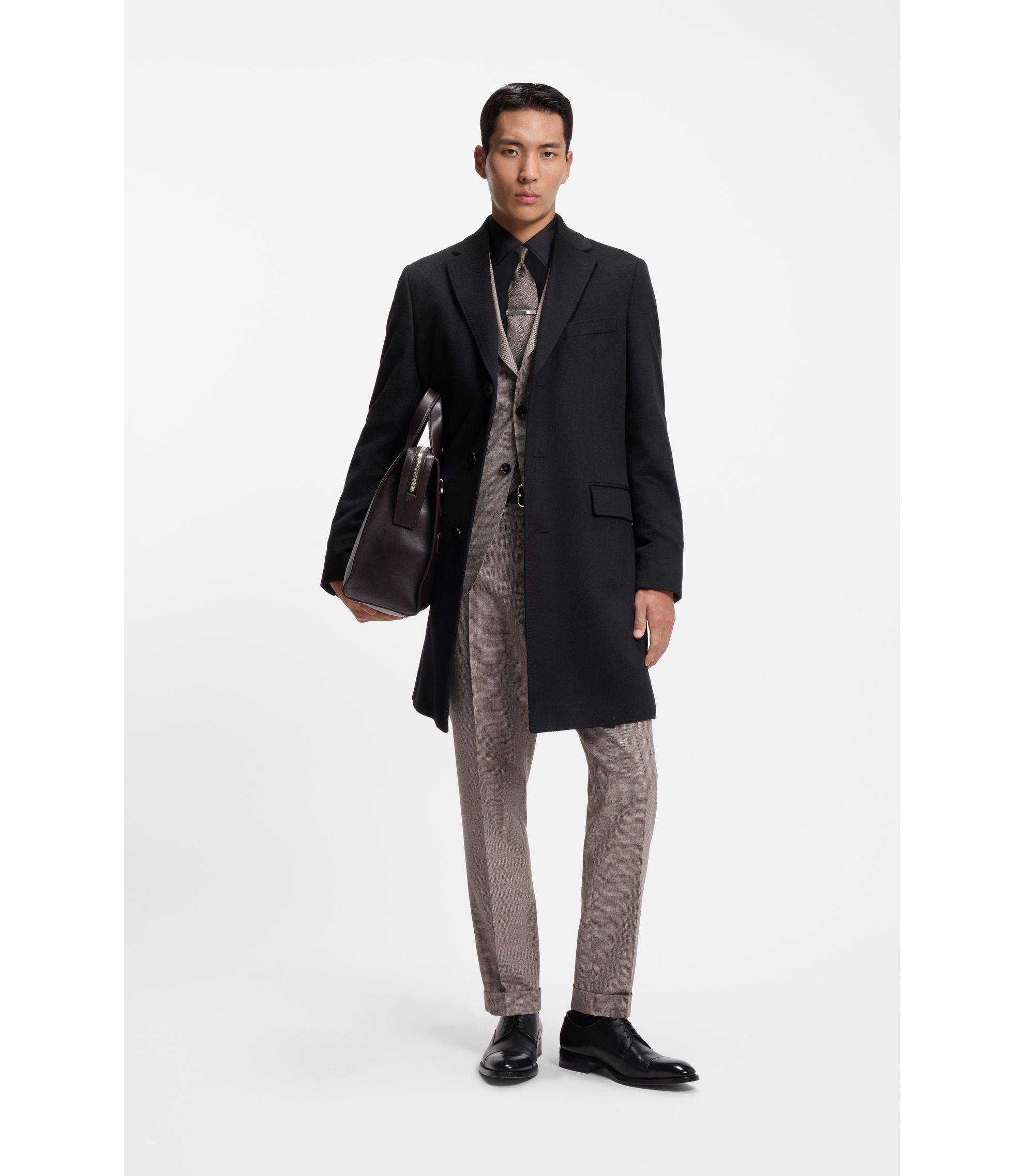 BOSS - スリムフィットコート カシミア - ブラック