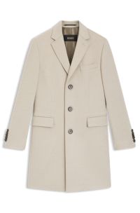 Slim-fit coat in cashmere, Light Beige
