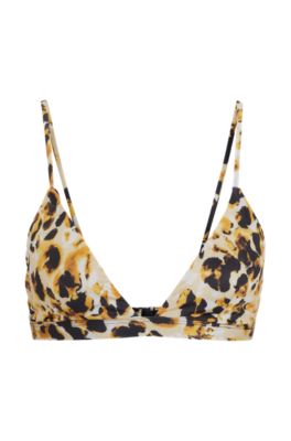HUGO Triangle bikini top with camouflage print