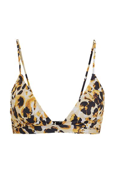 Triangle bikini top with camouflage print, Patterned