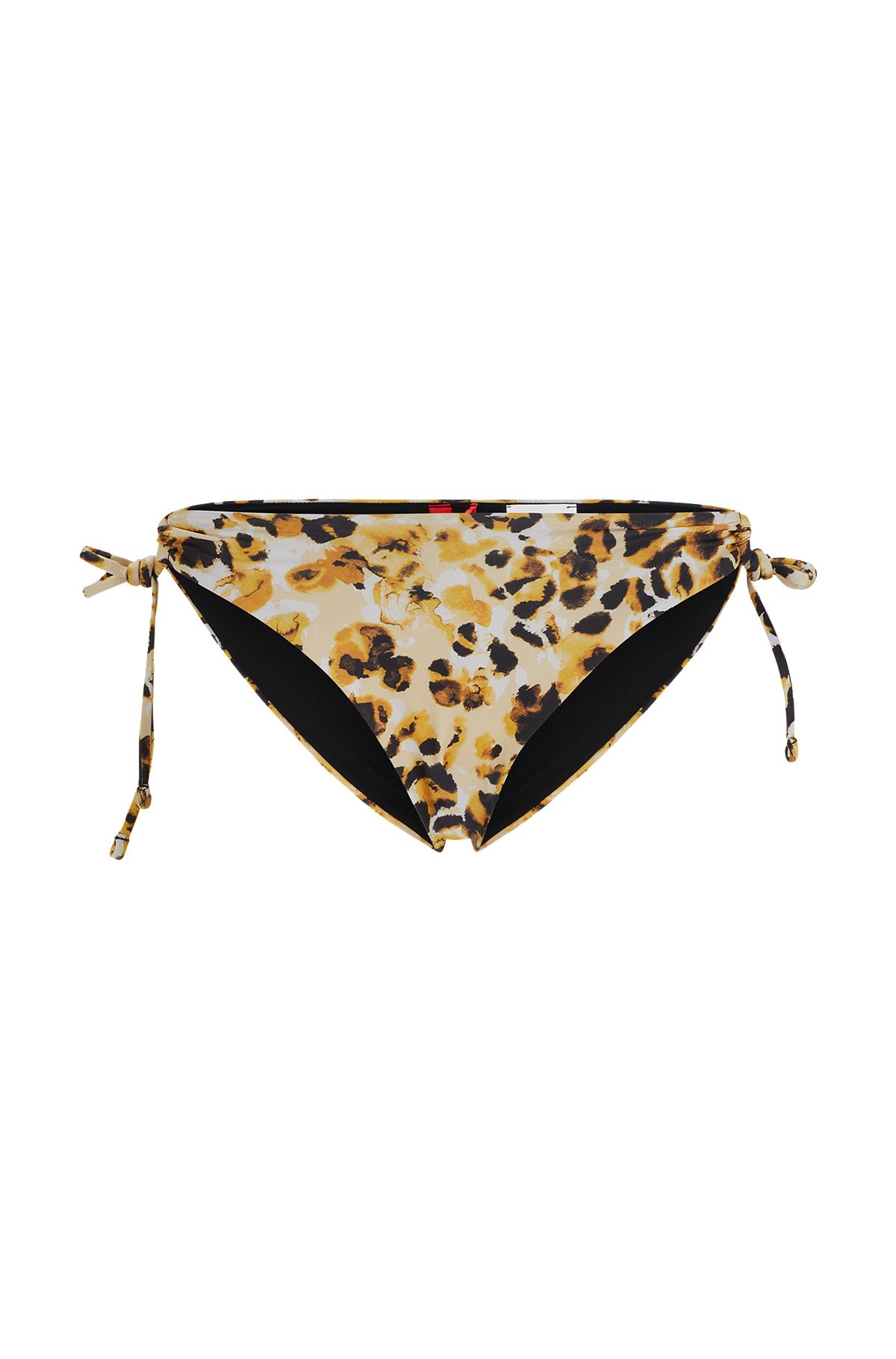 Tie-side bikini bottoms with camouflage print, Patterned