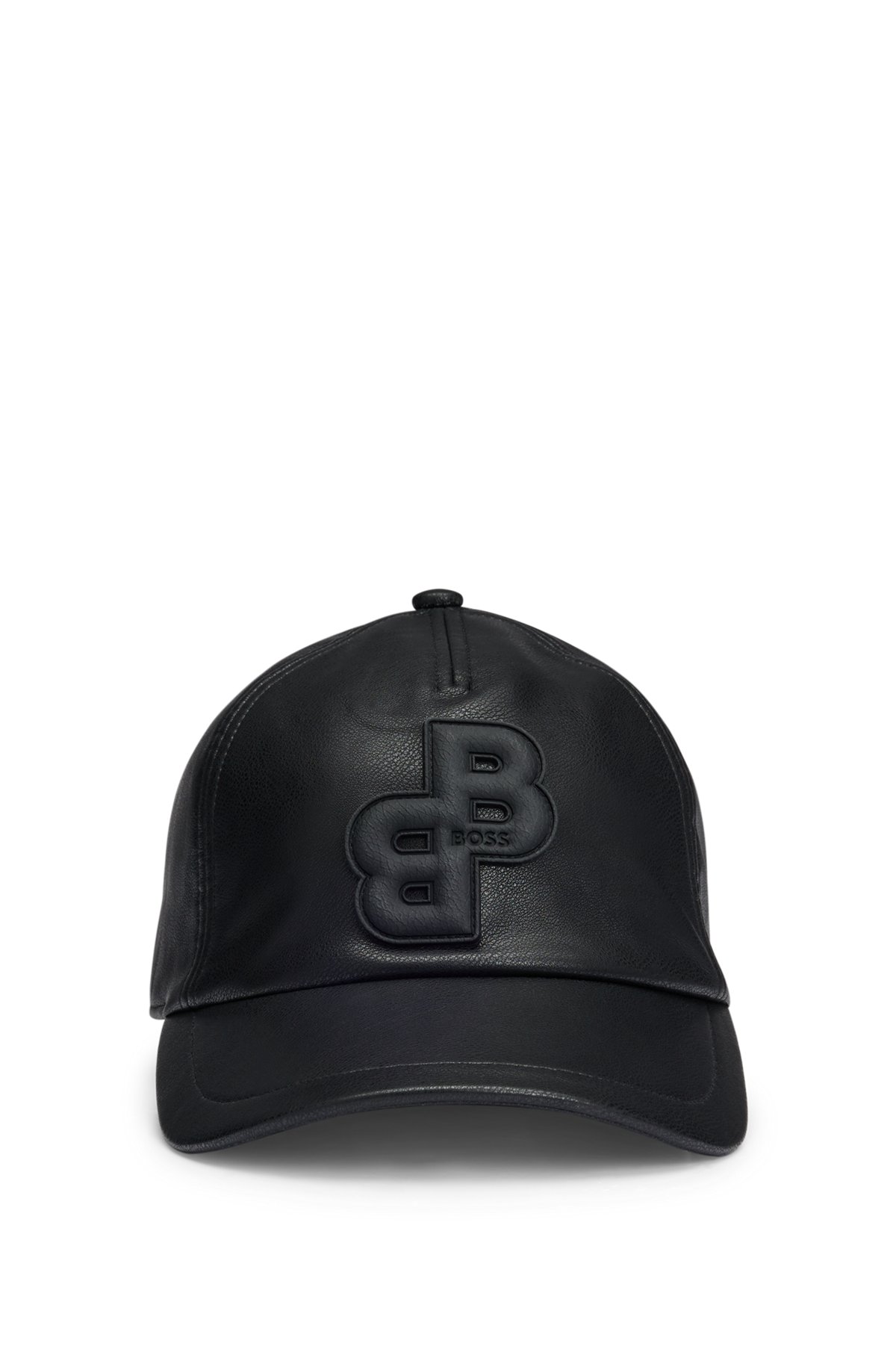 Twill cap with double monogram, Black