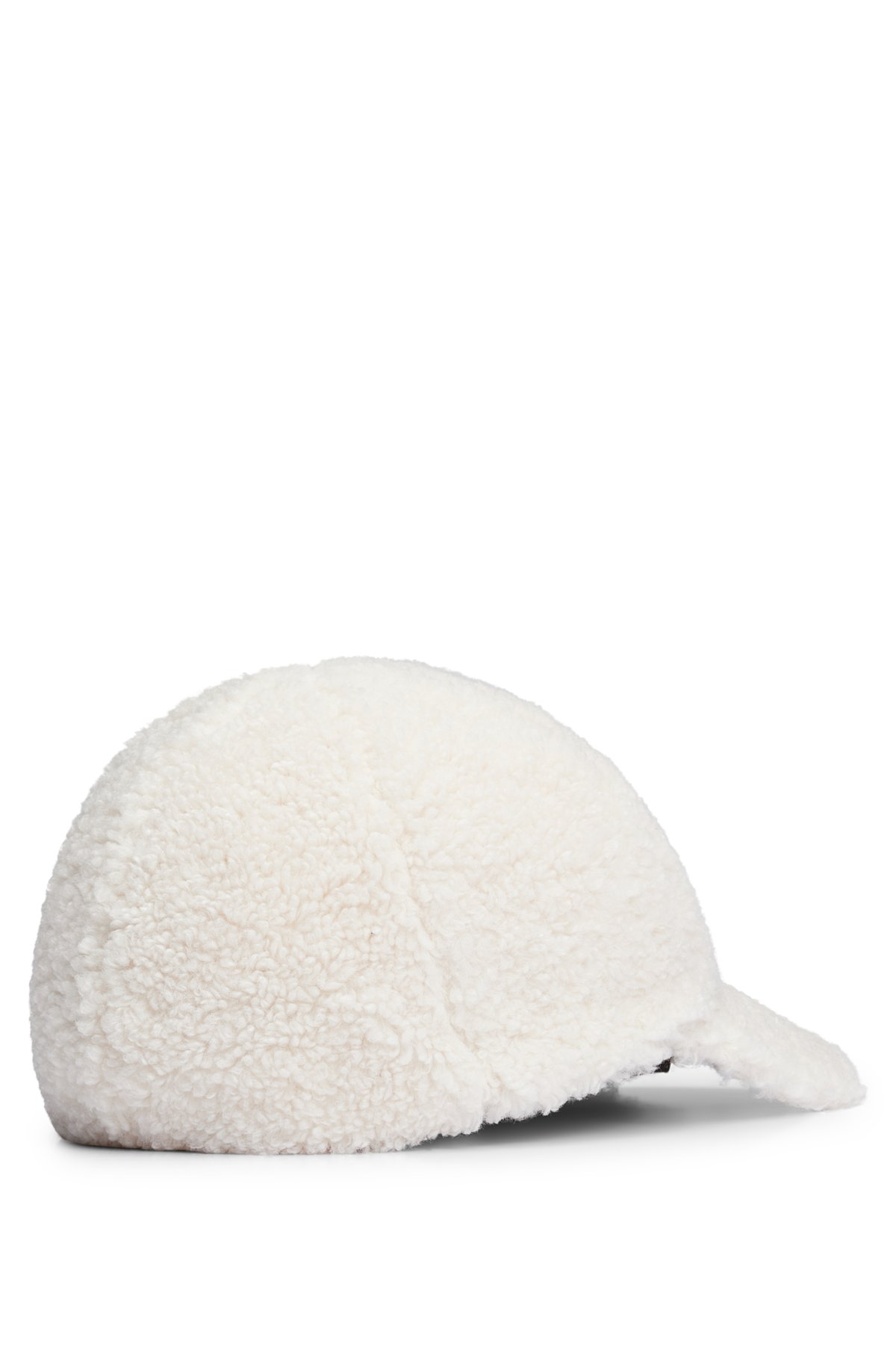 BOSS - Faux-shearling cap with embroidered logo patch