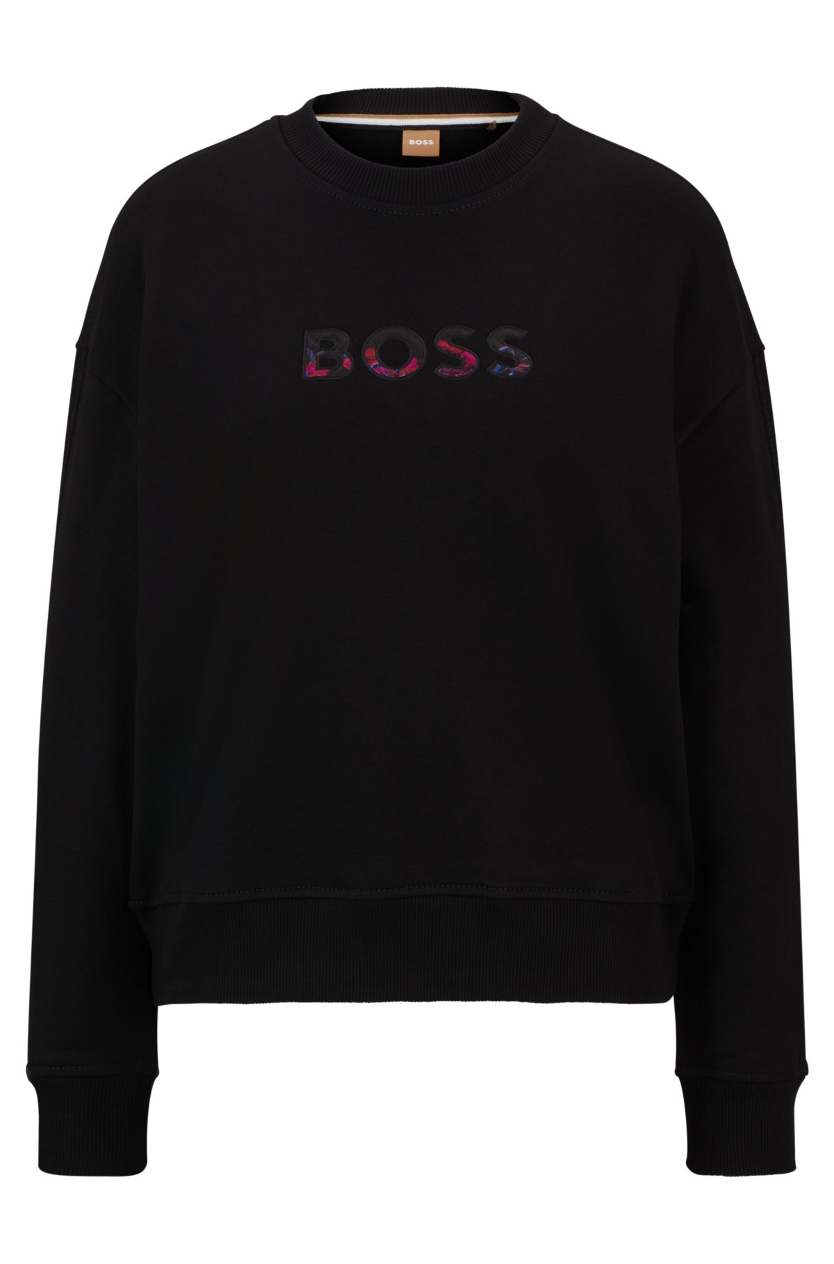 BOSS - リラックスフィット コットンブレンド スウェットシャツ ロゴ