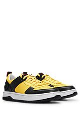 Basketball-inspired trainers with large logo, Light Yellow