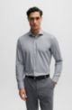 Regular-fit shirt in structured performance-stretch material, Grey