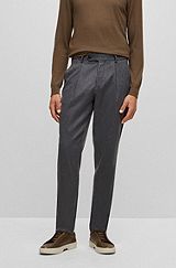 Pantaloni relaxed fit in misto cashmere, Grigio