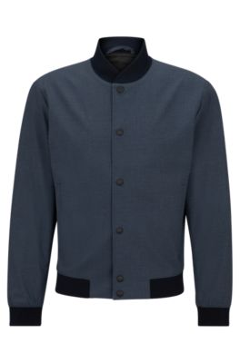 BOSS - Slim-fit jacket in micro-patterned performance-stretch jersey 