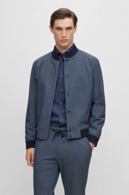 BOSS - Slim-fit jacket in micro-patterned performance-stretch jersey 