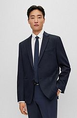 Regular-fit jacket in pure cashmere, Dark Blue
