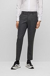 Slim-fit formal trousers in stretch material, Dark Grey