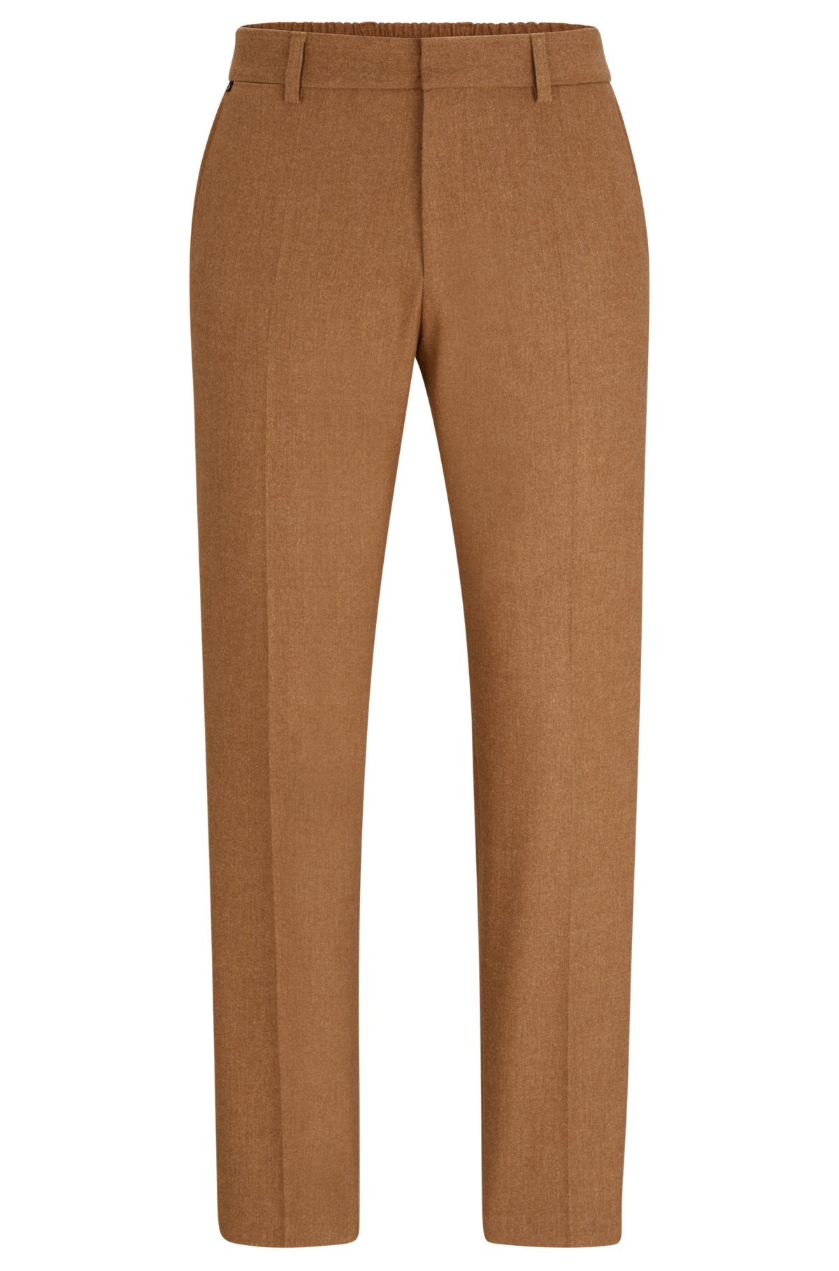 Slim-fit formal trousers in stretch material, Brown