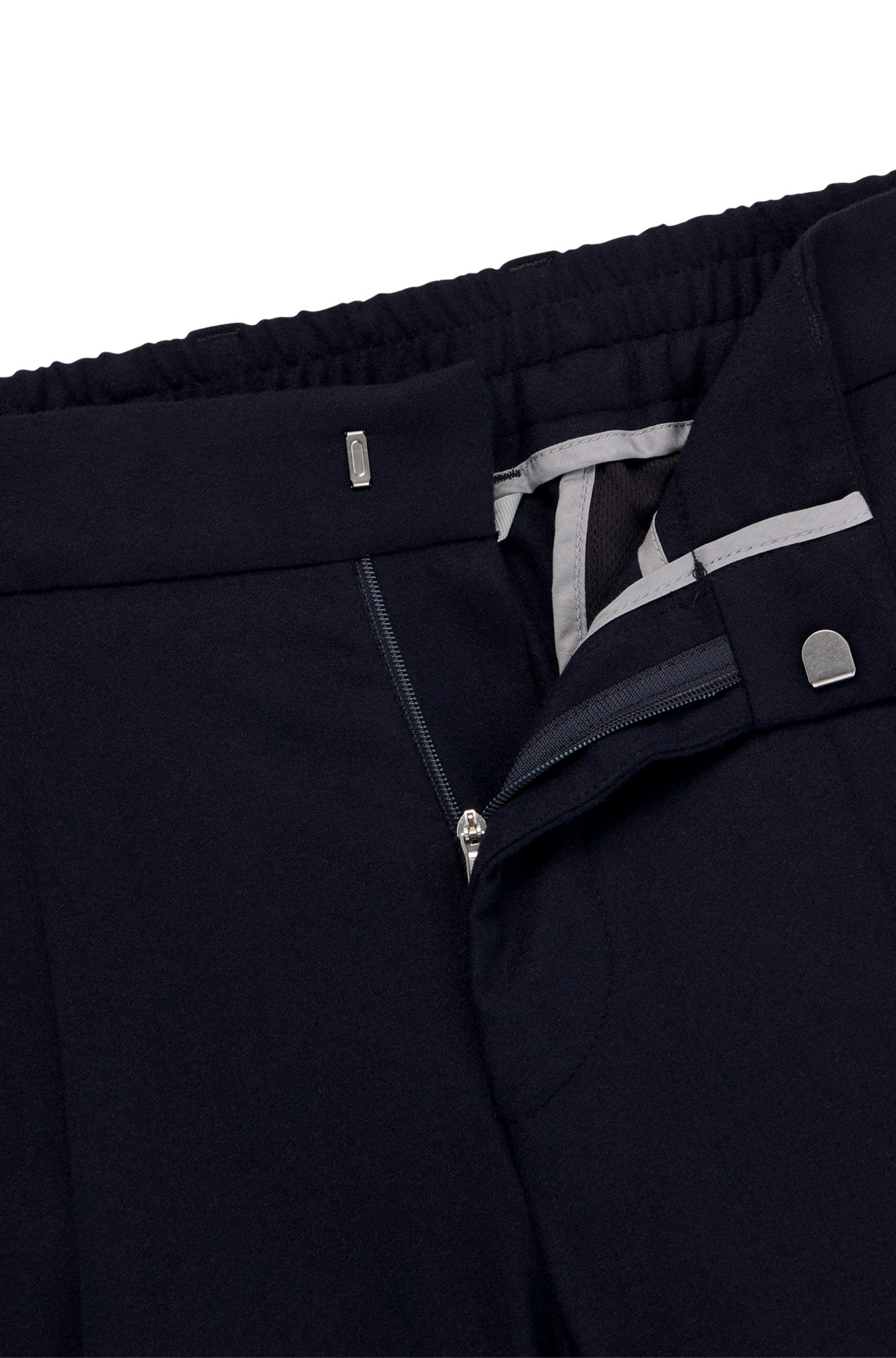 Slim-fit formal trousers in stretch material, Dark Blue