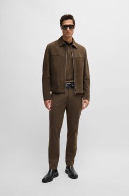 Leather Chelsea boots with signature-stripe detail, Black