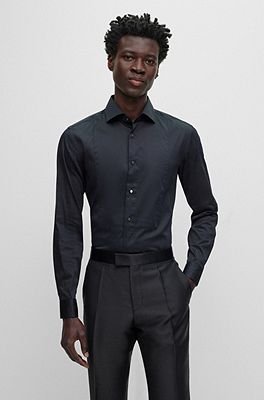 BOSS - Slim-fit tuxedo trousers in pure-cotton velvet