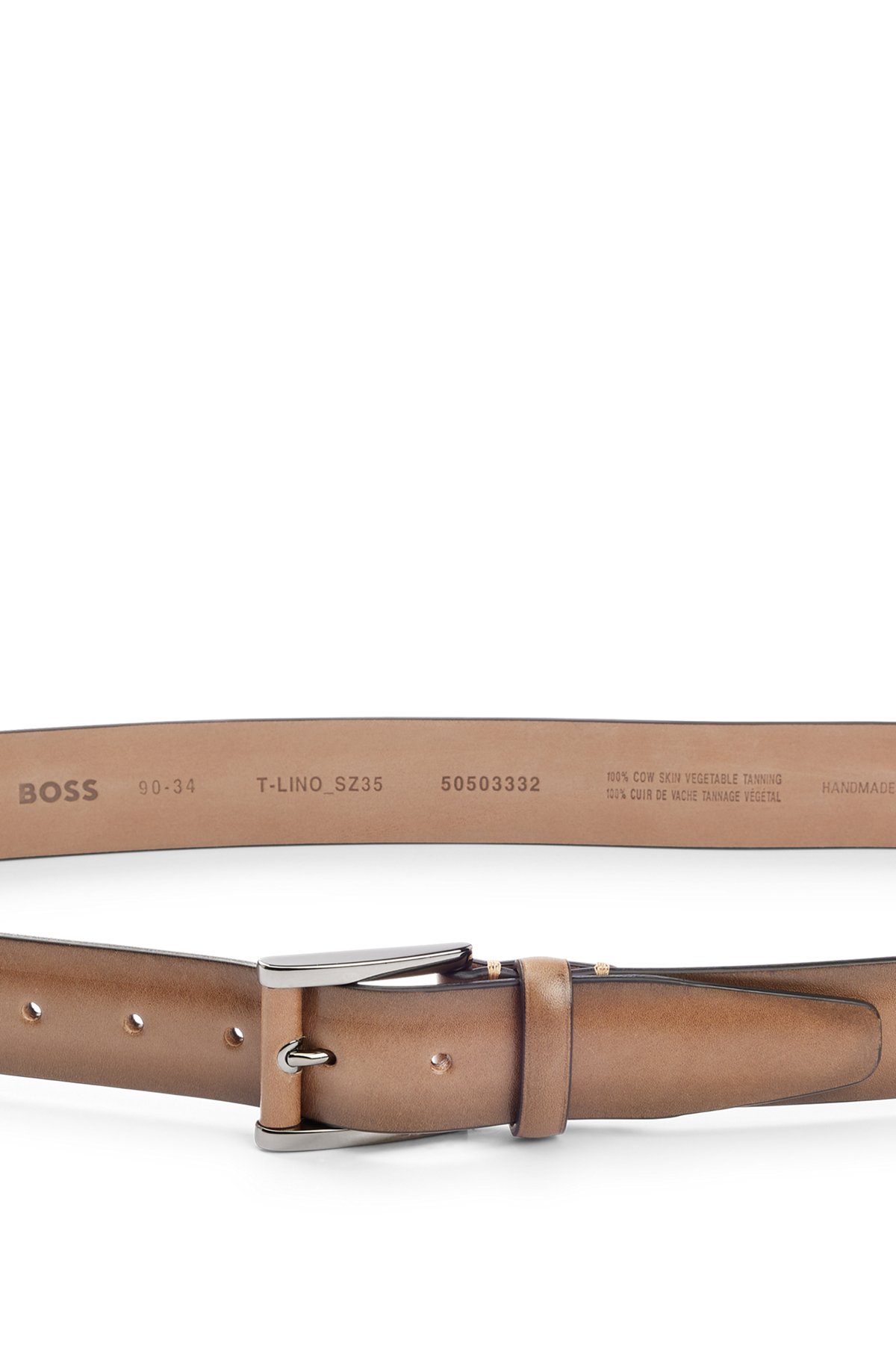 BOSS - Gürtel aus italienischem Leder mit Logo-Gravur auf der Dornschließe