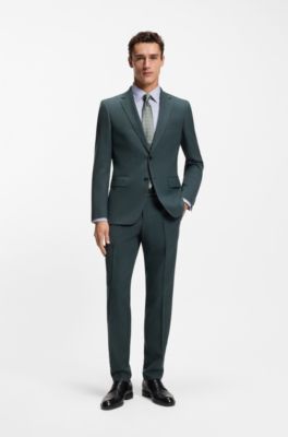 Slim-fit shirt in performance-stretch twill, Light Grey