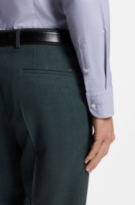Slim-fit shirt in performance-stretch twill, Light Grey