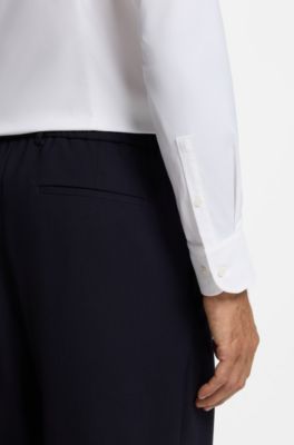 Camicia slim fit in twill elasticizzato ad alte prestazioni, Bianco