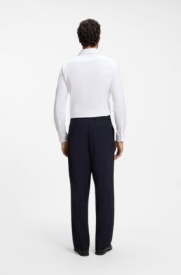 Slim-fit shirt in performance-stretch twill, White