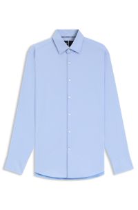 Slim-fit shirt in performance-stretch twill, Light Blue