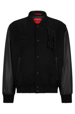 HUGO Regular fit varsity jacket with velvet badges