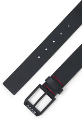 Ceinture Homme HUGO - En Cuir De Vache, Boucle Classique, Taille 35, Style Intemporel